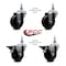 Service Caster 35 Inch Hard Rubber 12 Inch Threaded Stem Caster Set 2 Brakes SCC SCC-TS20S3514-HRS-121315-2-PLB-2 - alternate 3